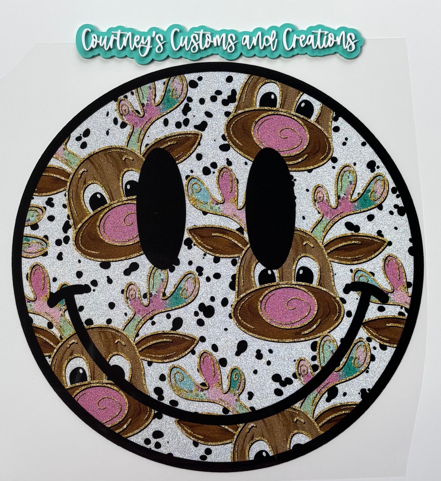 Reindeer Smiley (Glitter)