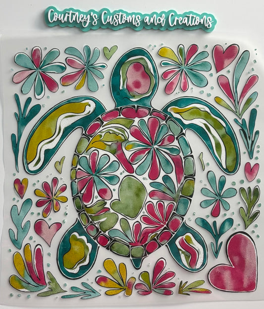 Floral Turtle (Glitter)
