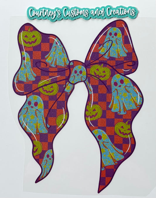 Ghost Checkered Bow (Glitter)
