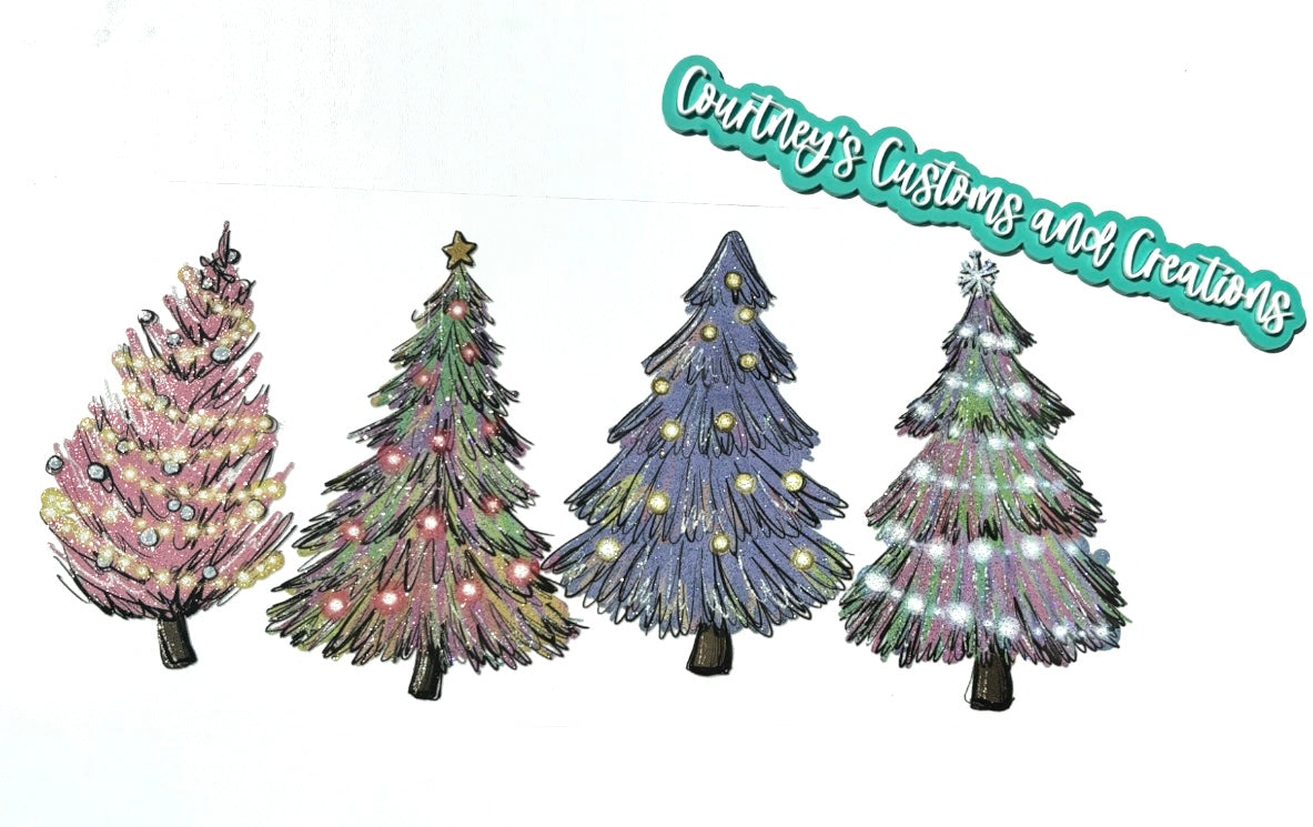 Christmas Color Trees (glitter)