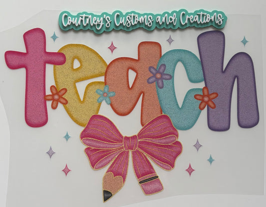 Pencil Bow Teach (Glitter)