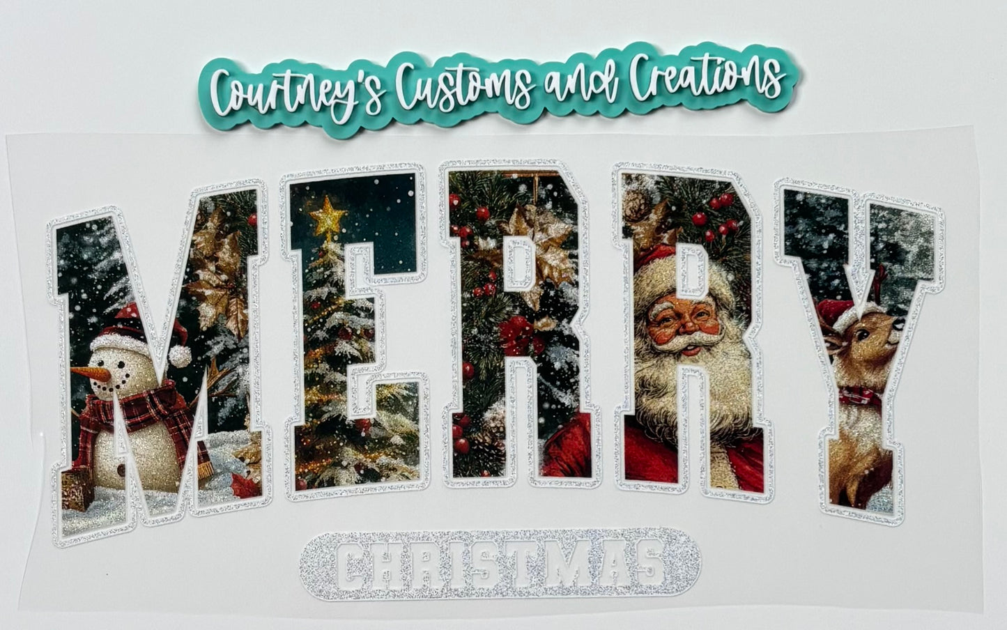 Vintage Merry Christmas (Glitter)
