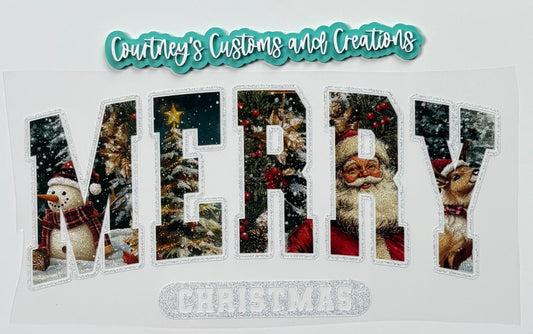 Vintage Merry Christmas (Glitter)