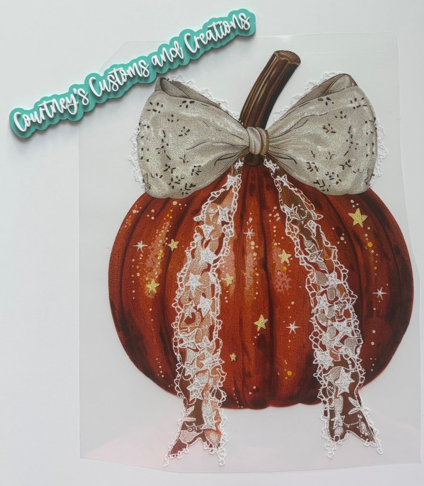 Lace Bow Pumpkin (Glitter)