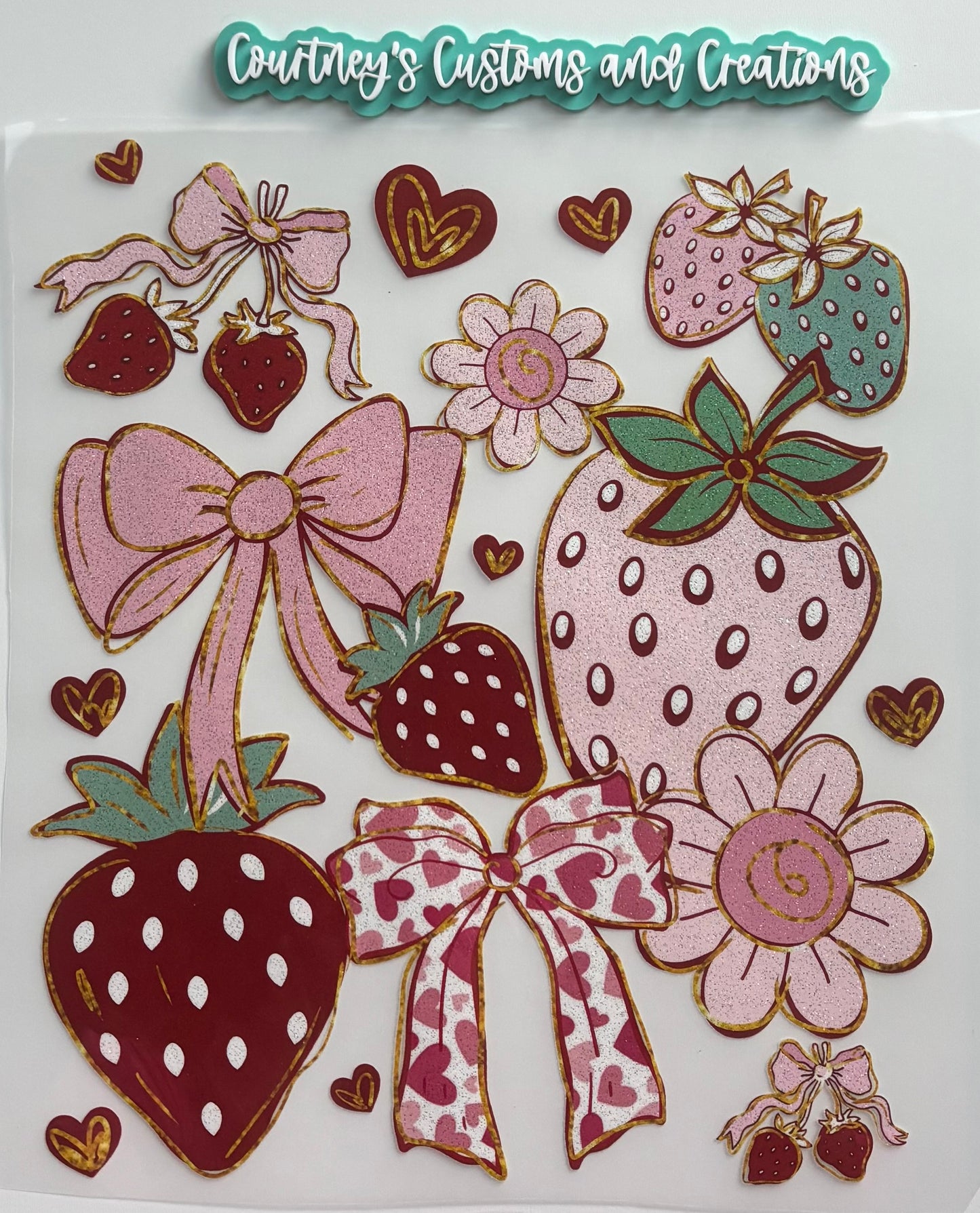 Strawberry Bow (Glitter)