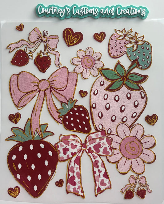 Strawberry Bow (Glitter)