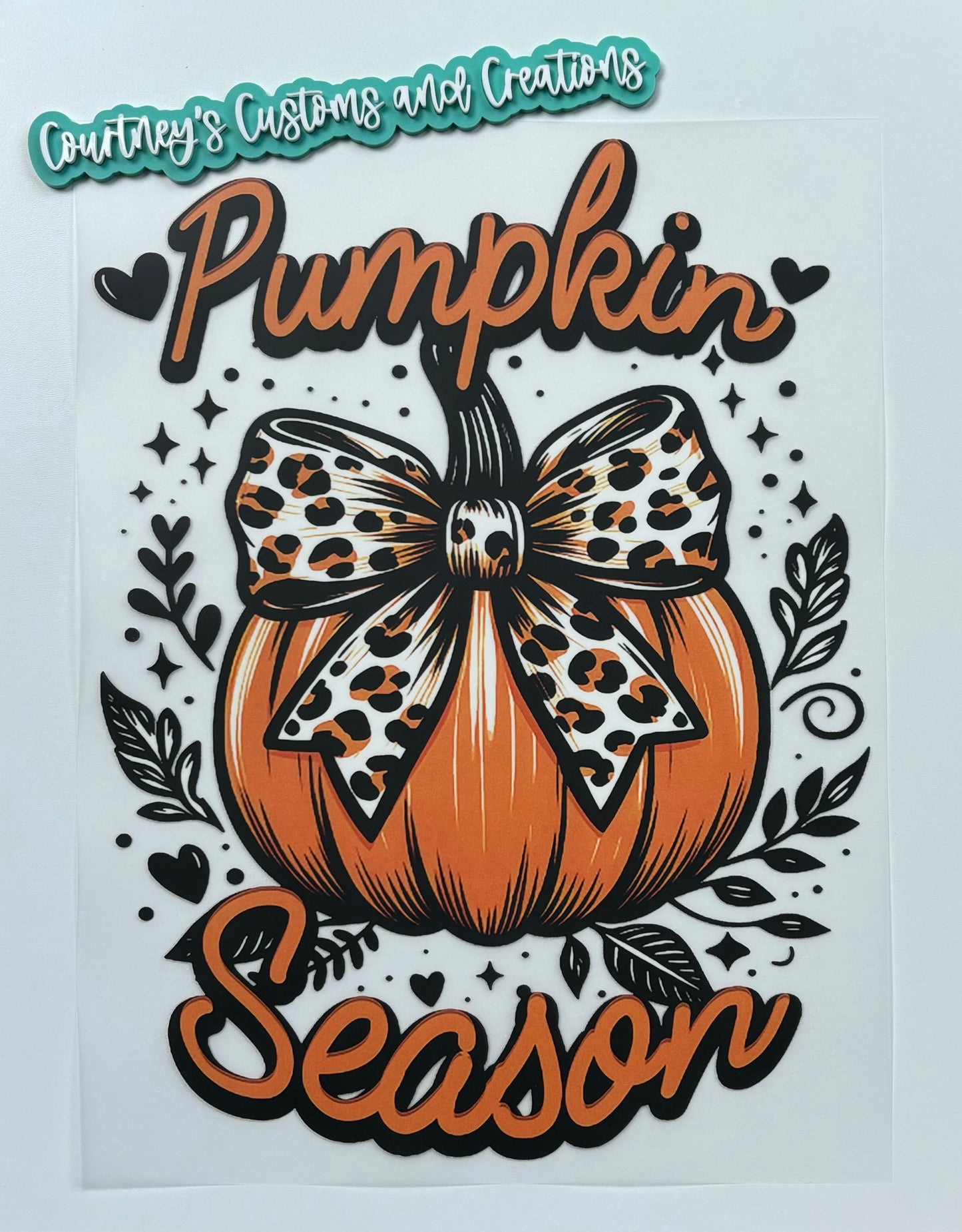 Pumpkin Season Cheetah Bow