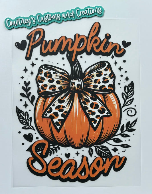 Pumpkin Season Cheetah Bow