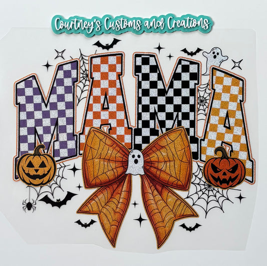 Checkered Halloween Mama (Glitter)