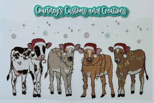 Christmas Cows (glitter)