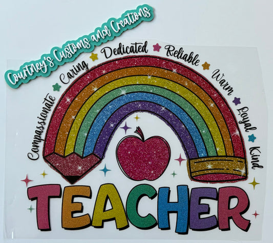 Rainbow Teacher (glitter)