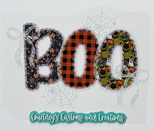 Boo Spider Webs and Bows (Glitter)