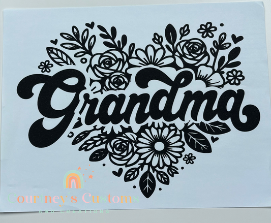 Grandma Floral Heart